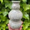celadon patterned bud vase