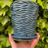 turquoise orchid pot