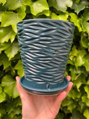 turquoise orchid pot
