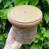 brown celadon wave planter