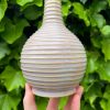 purple yellow bud vase