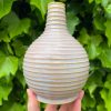 purple yellow bud vase