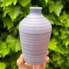 purple stripe bud vase