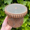 brown celadon patterned planter
