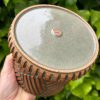 brown celadon patterned planter