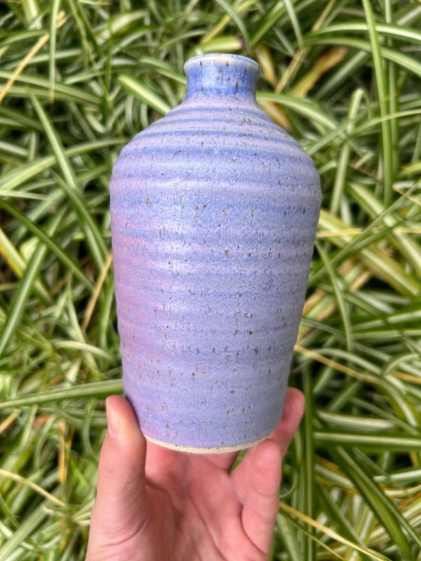 purple stripe bud vase