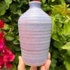 purple stripe bud vase