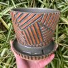 brown celadon patterned planter