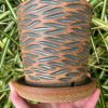 brown celadon wave planter