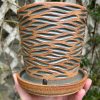 brown celadon wave planter