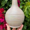 purple yellow bud vase