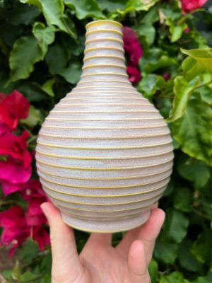 purple yellow bud vase