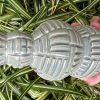 celadon patterned bud vase
