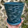 turquoise orchid pot