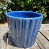 blue facet planter