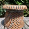 brown celadon patterned planter