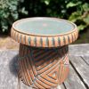 brown celadon patterned planter