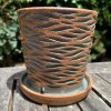 brown celadon wave planter