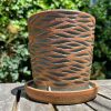 brown celadon wave planter