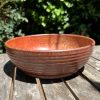 wide orange serving bowl
