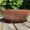 wide orange serving bowl