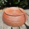 wide orange serving bowl