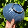 tall blue speckle serving bowl