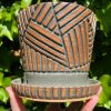 brown celadon patterned planter