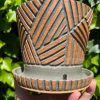 brown celadon patterned planter