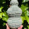 celadon patterned bud vase
