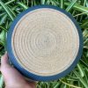 wide blue serving bowl