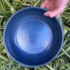 wide blue serving bowl