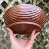 wide orange serving bowl