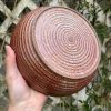 wide orange serving bowl