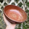 wide orange serving bowl