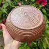 wide orange serving bowl
