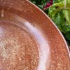 wide orange serving bowl