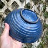 tall blue speckle serving bowl
