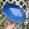 tall blue speckle serving bowl