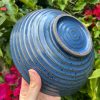 tall blue speckle serving bowl