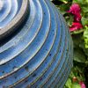 tall blue speckle serving bowl