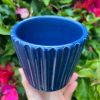 blue facet planter
