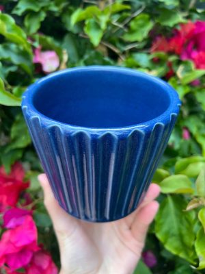 blue facet planter