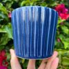 blue facet planter
