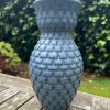 blue square vase