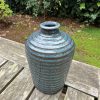 blue stripe bud vase