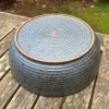 blue speckle serving bowl