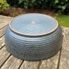 blue speckle serving bowl
