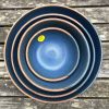 brown blue bowl set