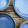 brown blue bowl set